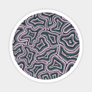 Muted Pink and Green Groovy Liquid Marble Swirl Magnet